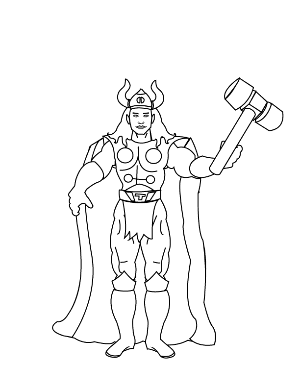 Coloring page: Thor (Superheroes) #75765 - Free Printable Coloring Pages