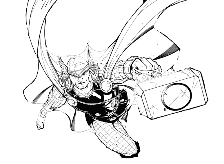 Coloring page: Thor (Superheroes) #75766 - Free Printable Coloring Pages