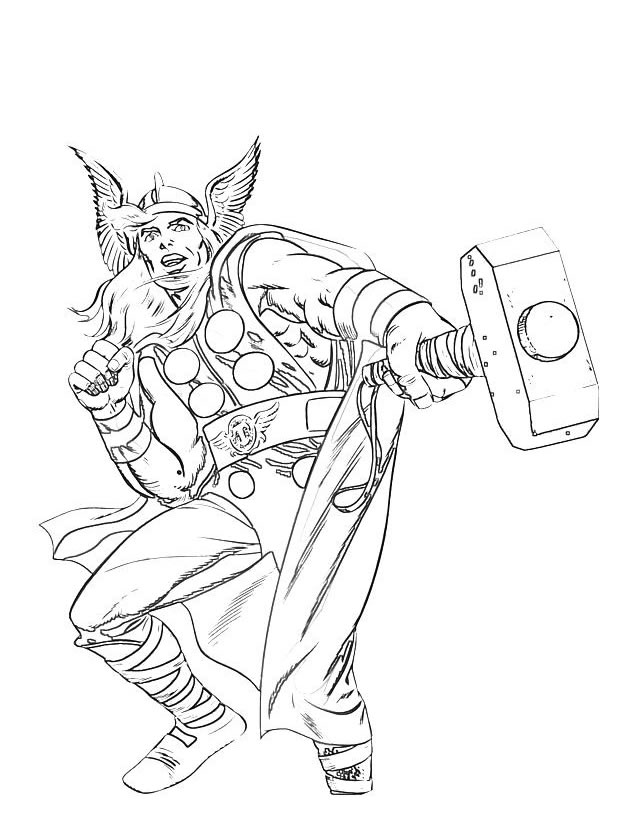 Coloring page: Thor (Superheroes) #75768 - Free Printable Coloring Pages
