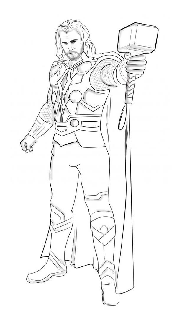 Drawings Thor (Superheroes) – Printable coloring pages