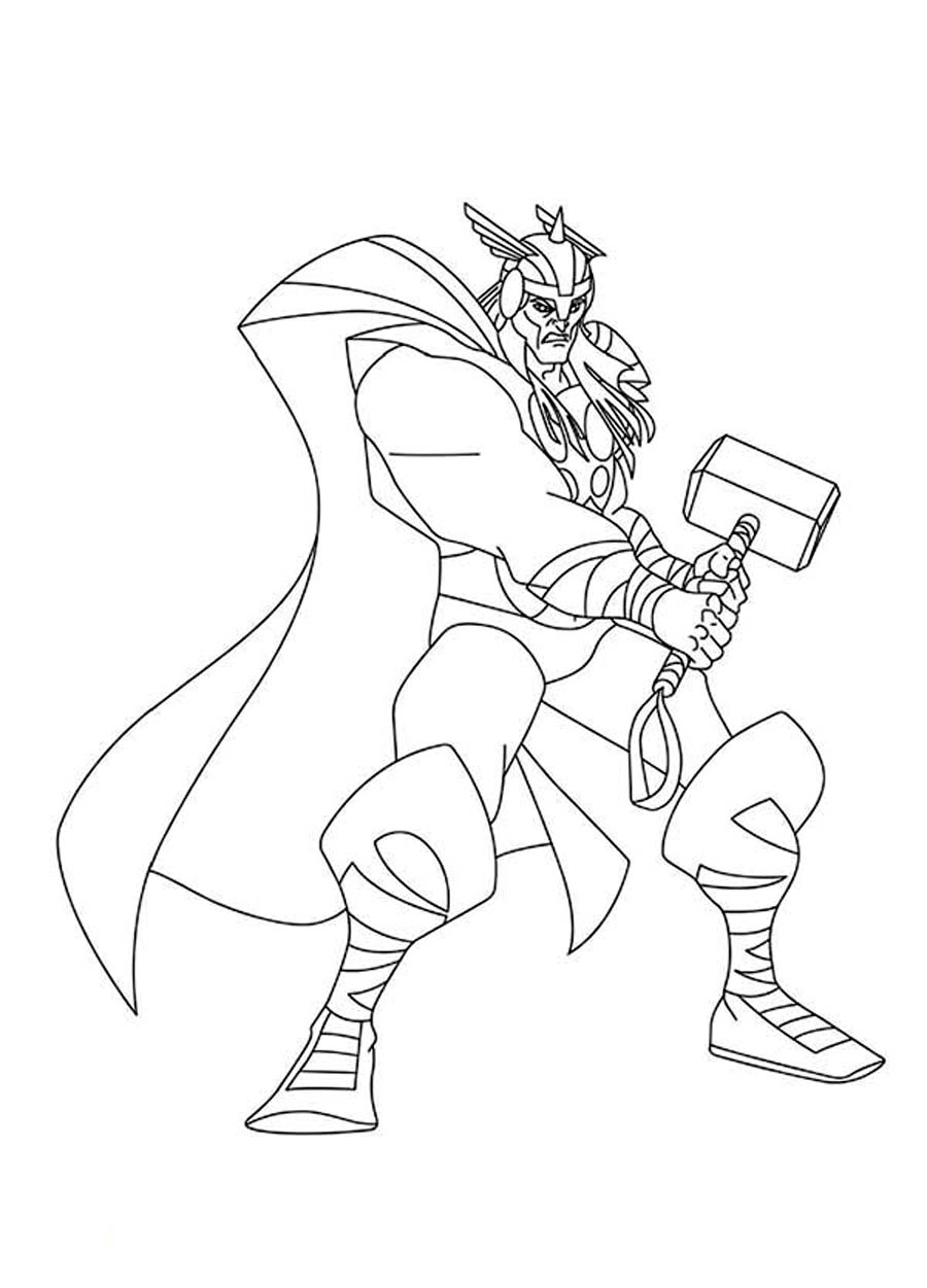 Coloring page: Thor (Superheroes) #75779 - Free Printable Coloring Pages