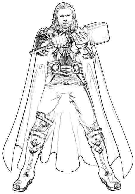 Coloring page: Thor (Superheroes) #75786 - Free Printable Coloring Pages