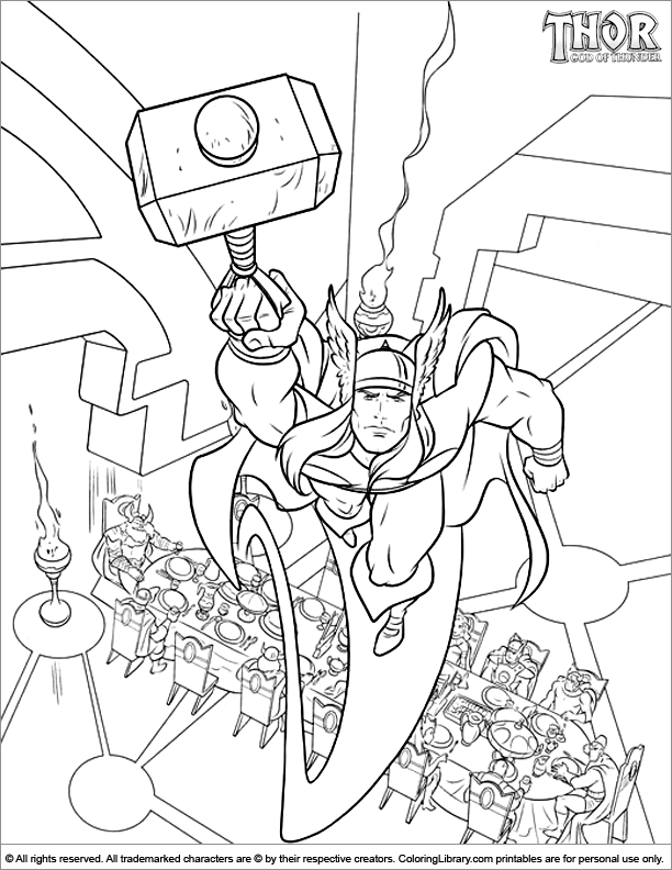 Coloring page: Thor (Superheroes) #75809 - Free Printable Coloring Pages