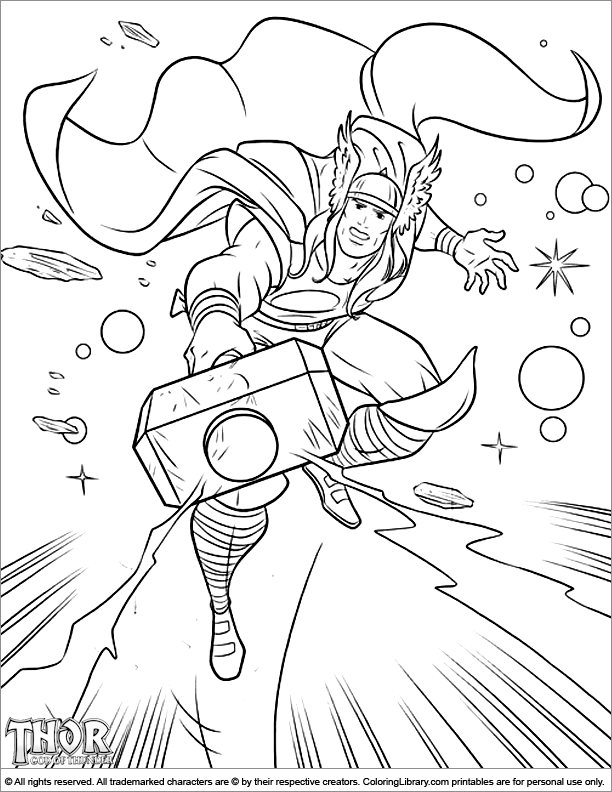 Coloring page Thor #75811 (Superheroes) Printable Coloring Pages