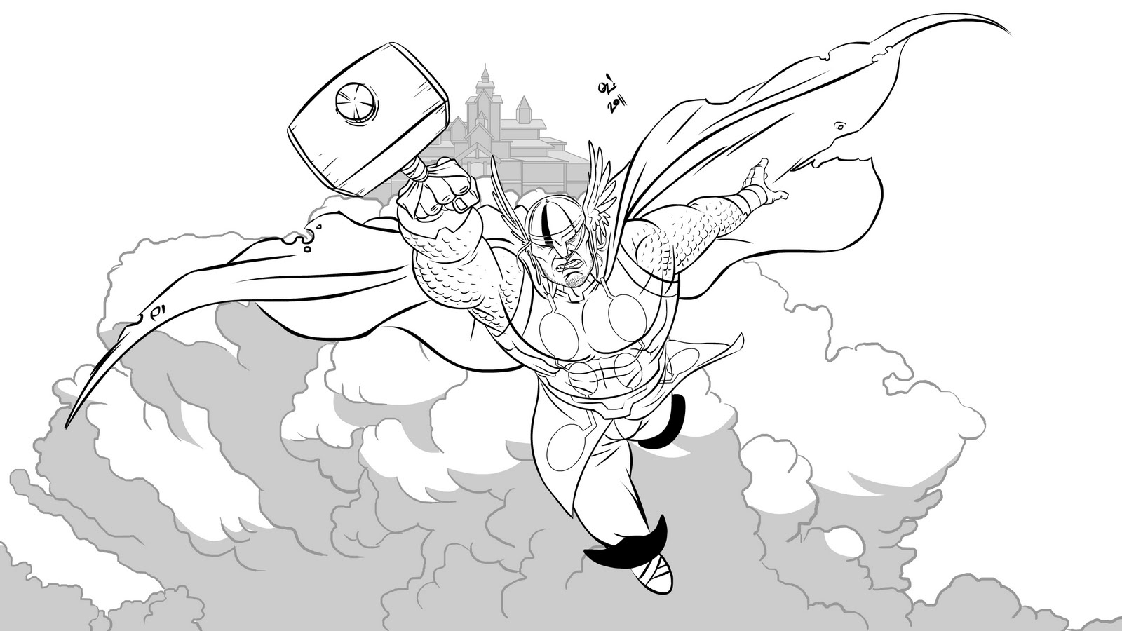 Coloring page: Thor (Superheroes) #75818 - Free Printable Coloring Pages