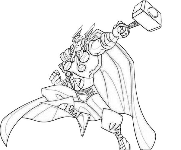 Coloring page: Thor (Superheroes) #75826 - Free Printable Coloring Pages