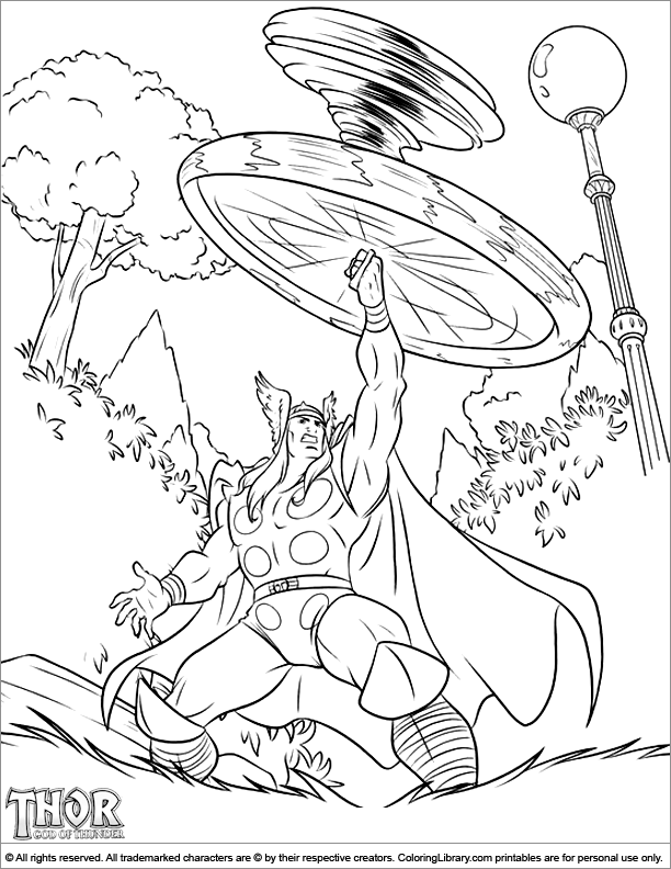 Coloring page: Thor (Superheroes) #75833 - Free Printable Coloring Pages