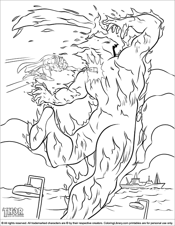 Coloring page: Thor (Superheroes) #75838 - Free Printable Coloring Pages