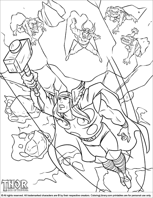 Coloring page: Thor (Superheroes) #75856 - Free Printable Coloring Pages