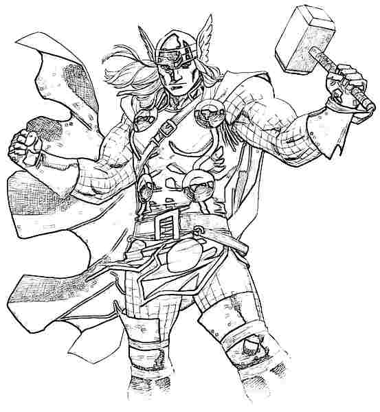 Coloring page: Thor (Superheroes) #75889 - Free Printable Coloring Pages