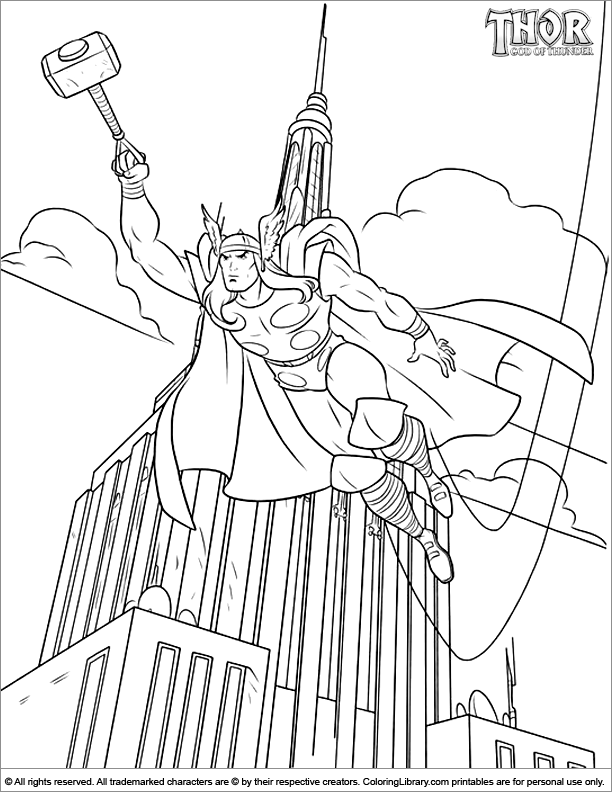 Coloring page: Thor (Superheroes) #75900 - Free Printable Coloring Pages