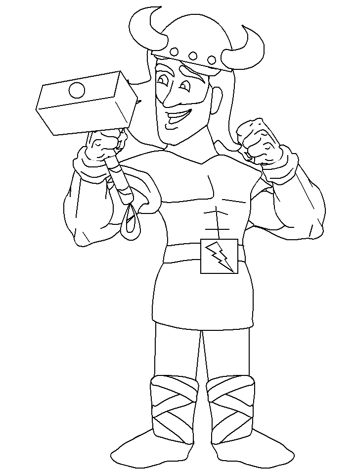 Coloring page: Thor (Superheroes) #75901 - Free Printable Coloring Pages