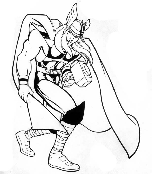 Coloring page: Thor (Superheroes) #75905 - Free Printable Coloring Pages