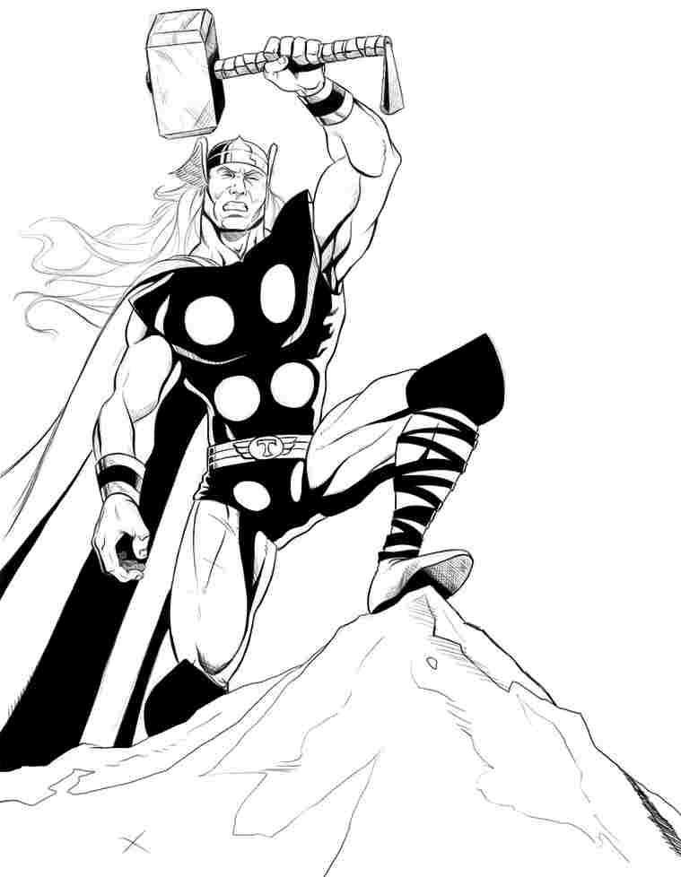 Coloring page: Thor (Superheroes) #75916 - Free Printable Coloring Pages
