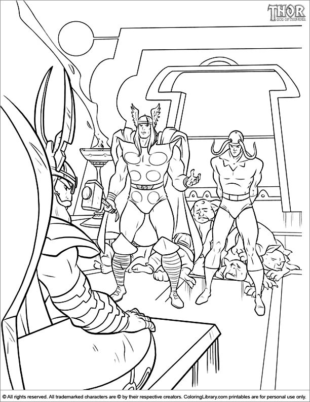 Coloring page: Thor (Superheroes) #75923 - Free Printable Coloring Pages