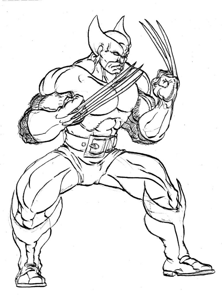 Drawing Wolverine 20 Superheroes – Printable coloring pages