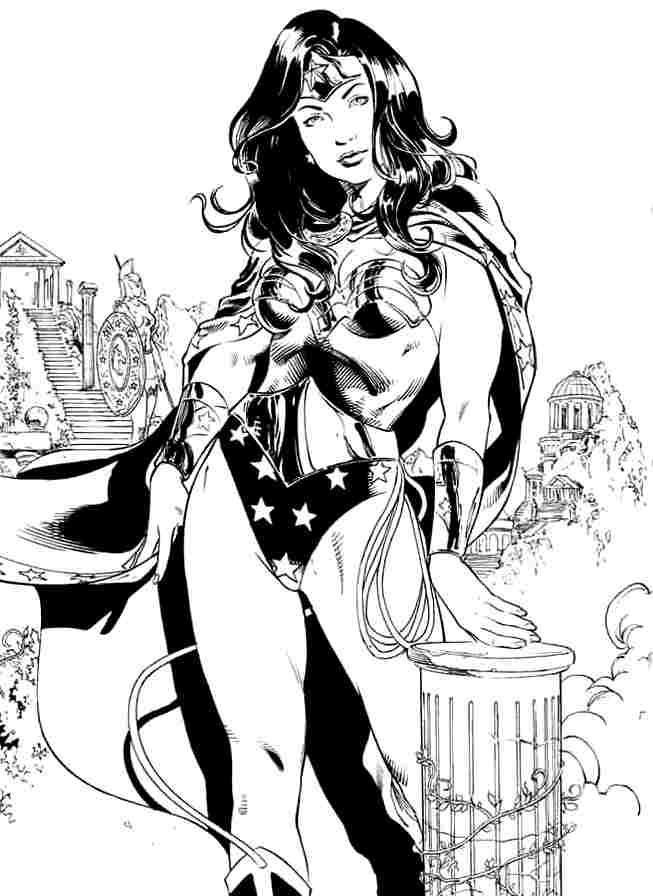 Coloring page: Wonder Woman (Superheroes) #74646 - Free Printable Coloring Pages