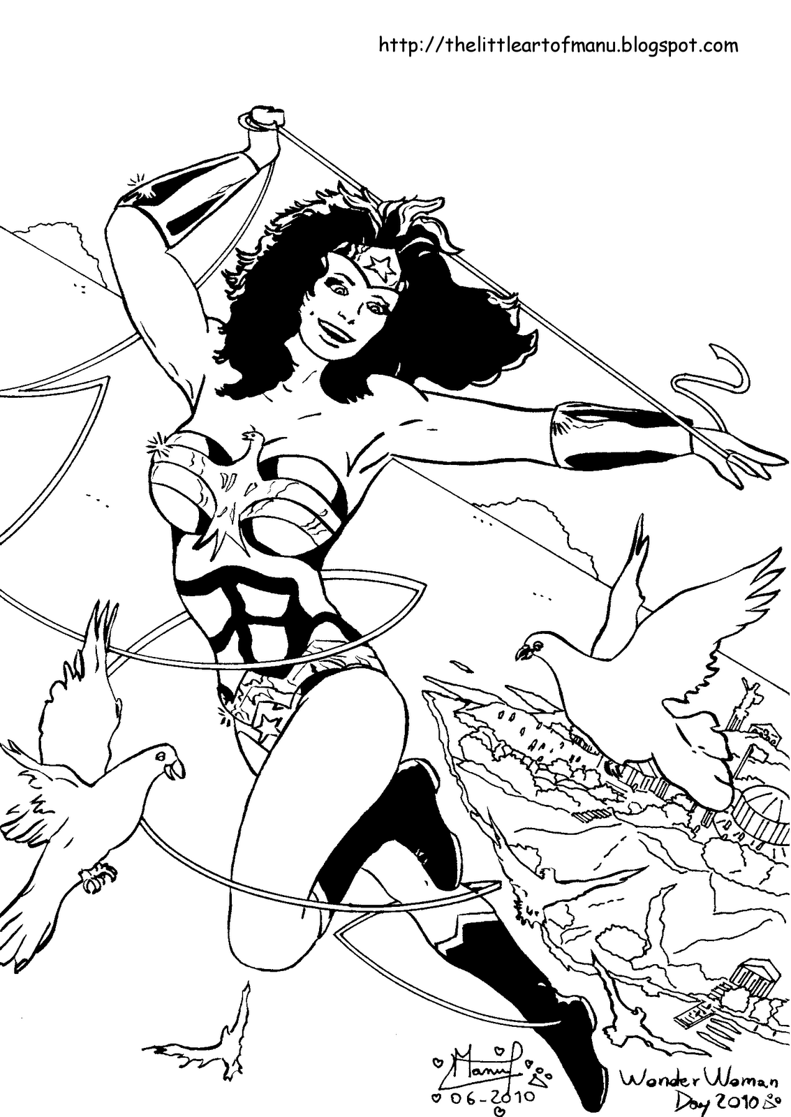 Coloring page: Wonder Woman (Superheroes) #74719 - Free Printable Coloring Pages
