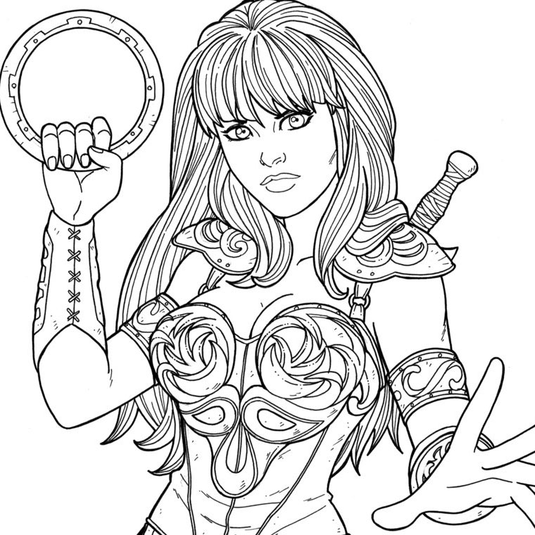 Coloring page: Xena (Superheroes) #84483 - Free Printable Coloring Pages