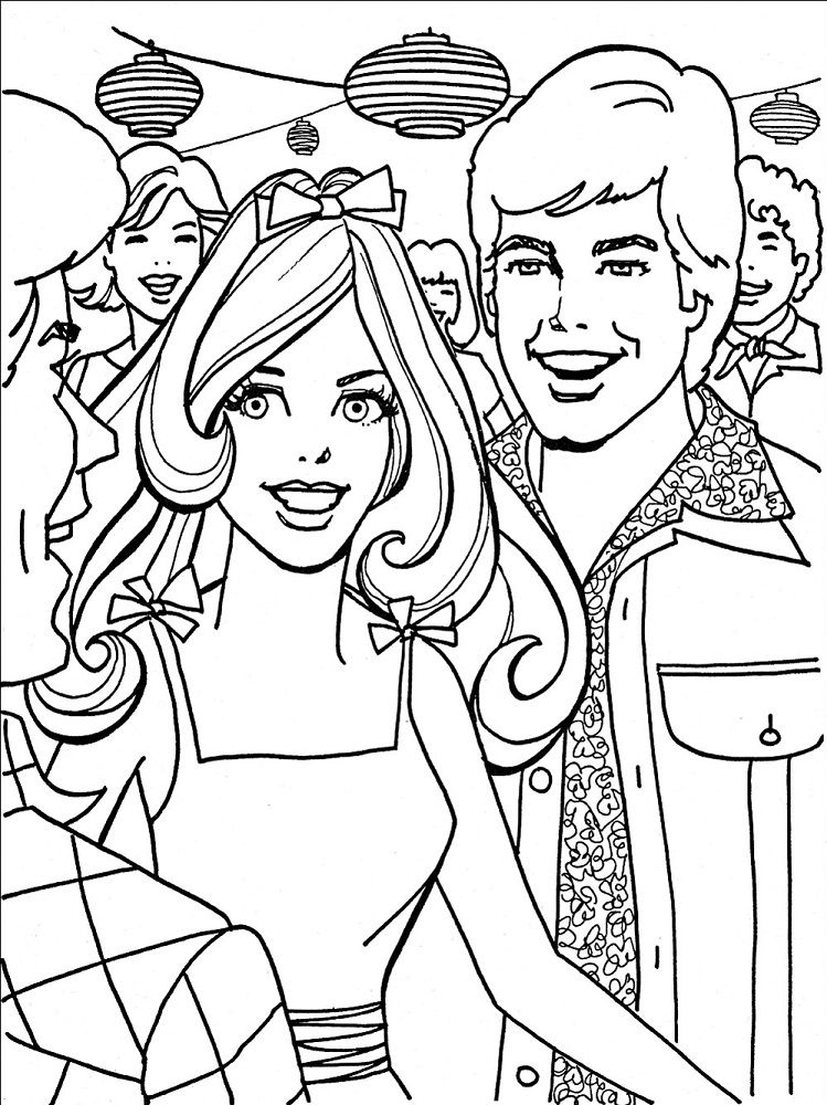 Free printable Barbie and Ken coloring page #219761 from Toys and Games collection