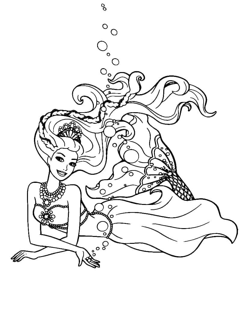 Coloring page: Mermaid Barbie (Toys and Games) #200651 - Free Printable Coloring Pages
