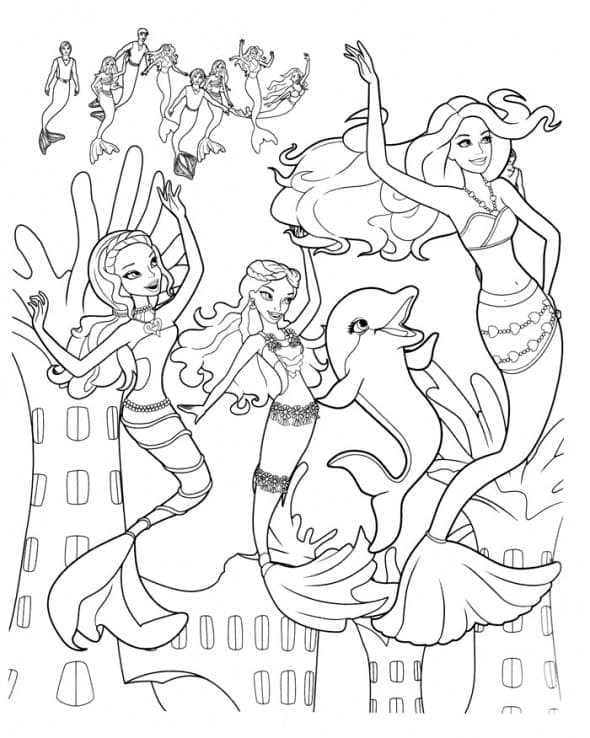 Free printable Mermaid Barbie coloring page #200658 from Toys and Games collection Free printable Mermaid Barbie coloring page #200658 from Toys and Games collection