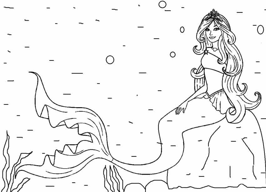 Free printable Mermaid Barbie coloring page #200672 from Toys and Games collection