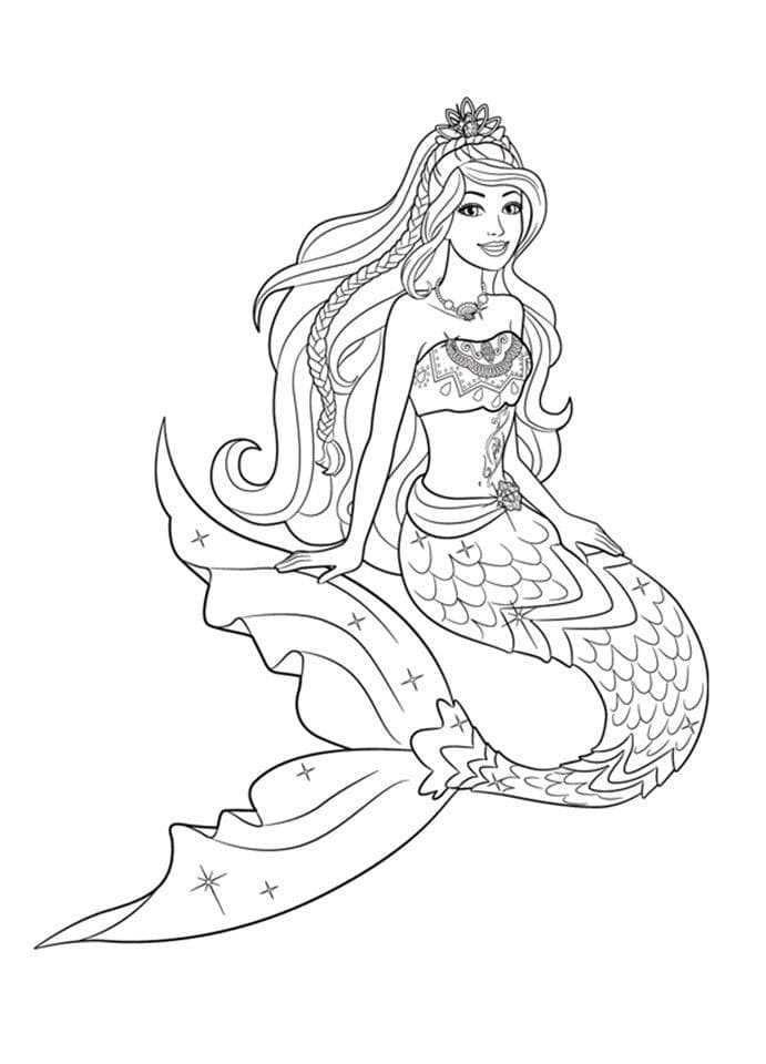 Coloring page: Mermaid Barbie (Toys and Games) #200673 - Free Printable Coloring Pages