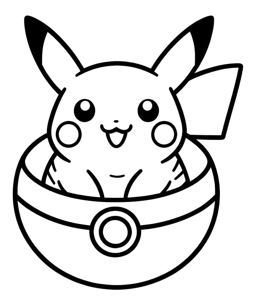 Free printable Pokeball coloring page #216470 from Toys and Games collection