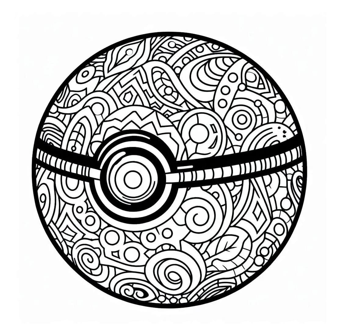Free printable Pokeball coloring page #216471 from Toys and Games collection