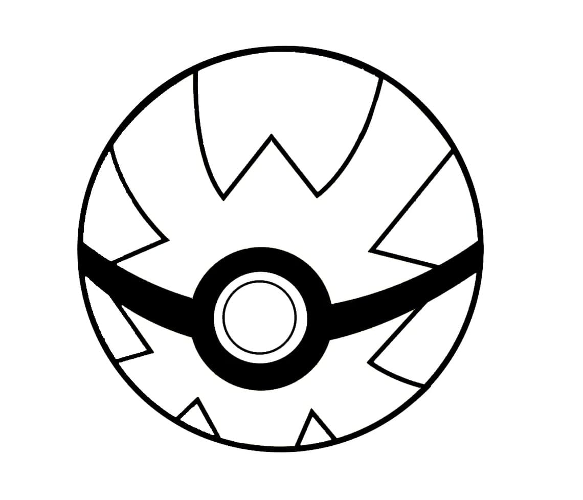 Free printable Pokeball coloring page #216489 from Toys and Games collection