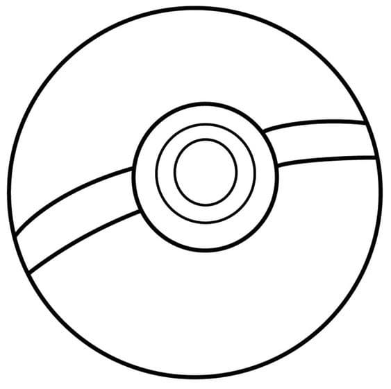 Free printable Pokeball coloring page #216495 from Toys and Games collection