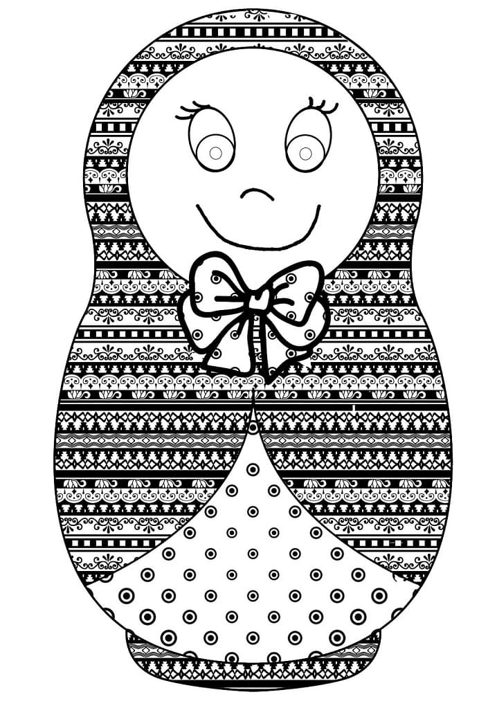Free printable Russian Doll coloring page #204243 from Toys and Games collection