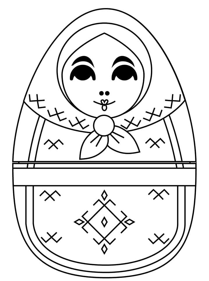 Free printable Russian Doll coloring page #204246 from Toys and Games collection