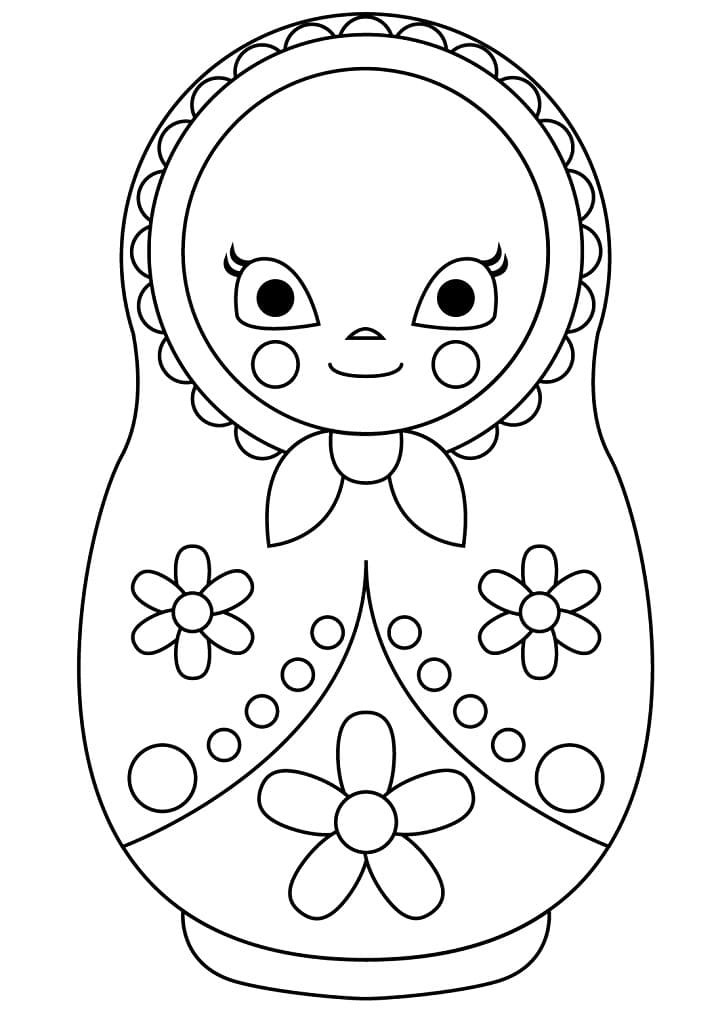 Free printable Russian Doll coloring page #204249 from Toys and Games collection