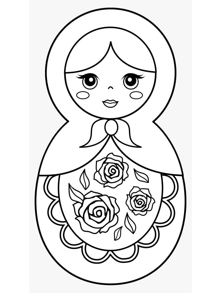 Free printable Russian Doll coloring page #204252 from Toys and Games collection