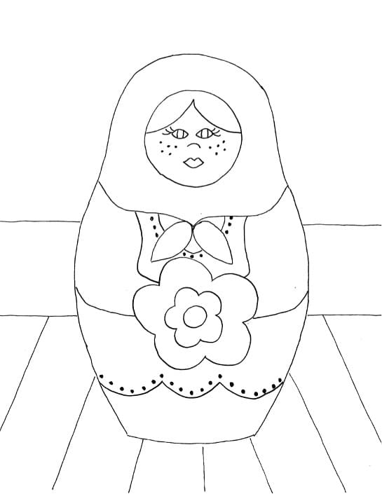 Free printable Russian Doll coloring page #204254 from Toys and Games collection