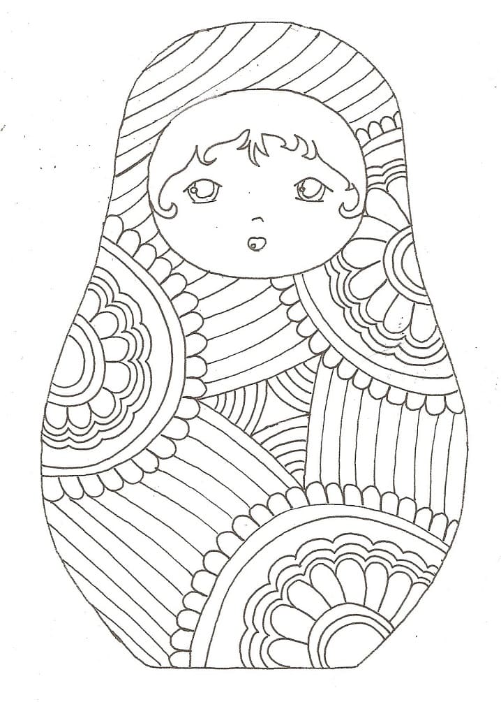 Free printable Russian Doll coloring page #204256 from Toys and Games collection