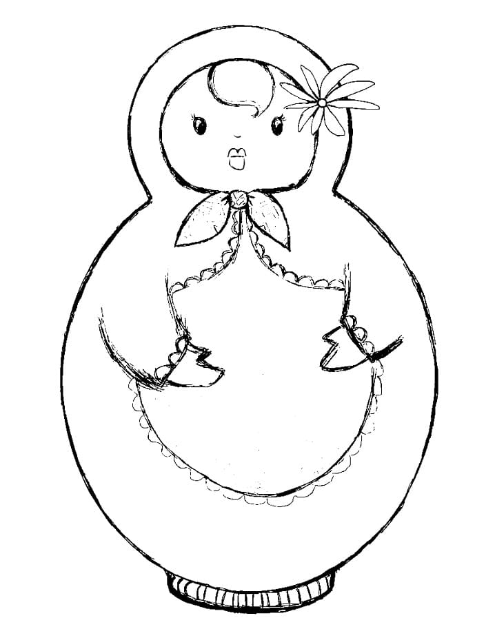 Free printable Russian Doll coloring page #204263 from Toys and Games collection