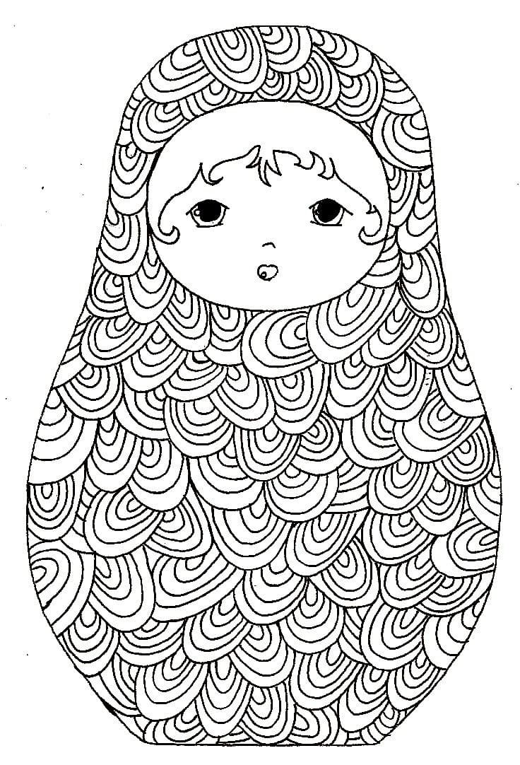 Free printable Russian Doll coloring page #204266 from Toys and Games collection