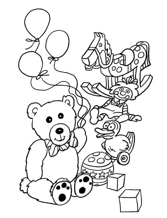 Free printable Teddy Bear coloring page #180434 from Toys and Games collection