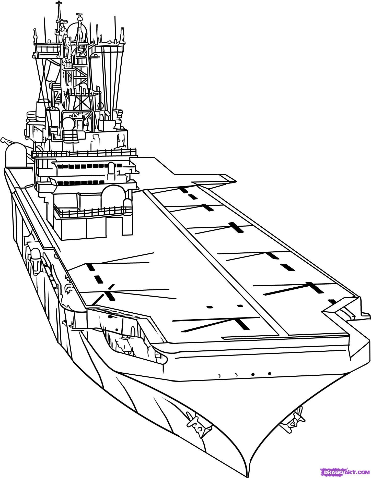 Coloring page: Aircraft carrier (Transportation) #137854 - Free Printable Coloring Pages