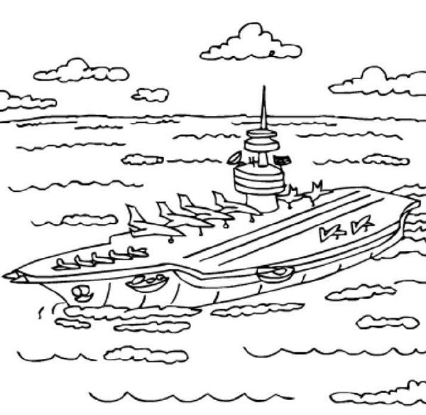 Drawing Aircraft carrier #137863 (Transportation) – Printable coloring