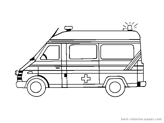 Coloring page: Ambulance (Transportation) #136790 - Free Printable Coloring Pages