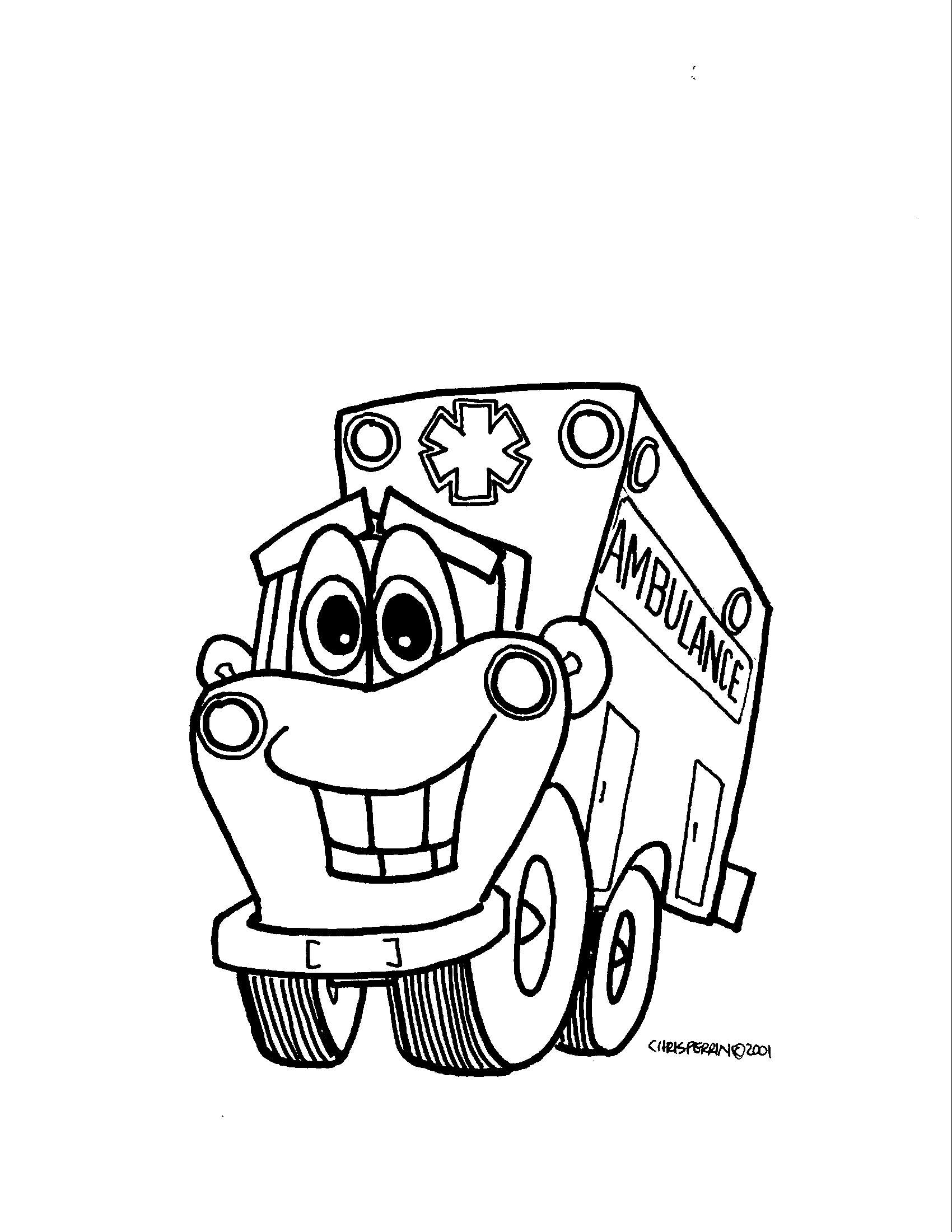 emergency vehicles coloring pages