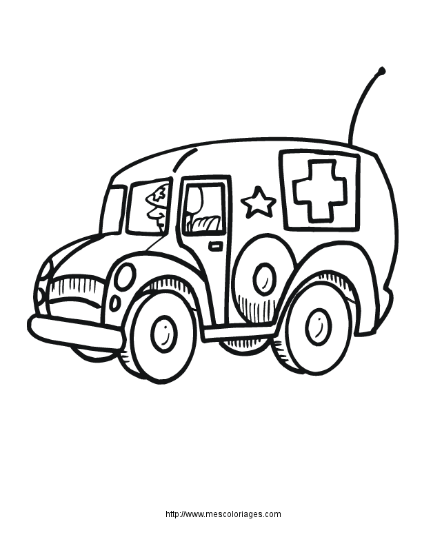 Coloring page: Ambulance (Transportation) #136829 - Free Printable Coloring Pages