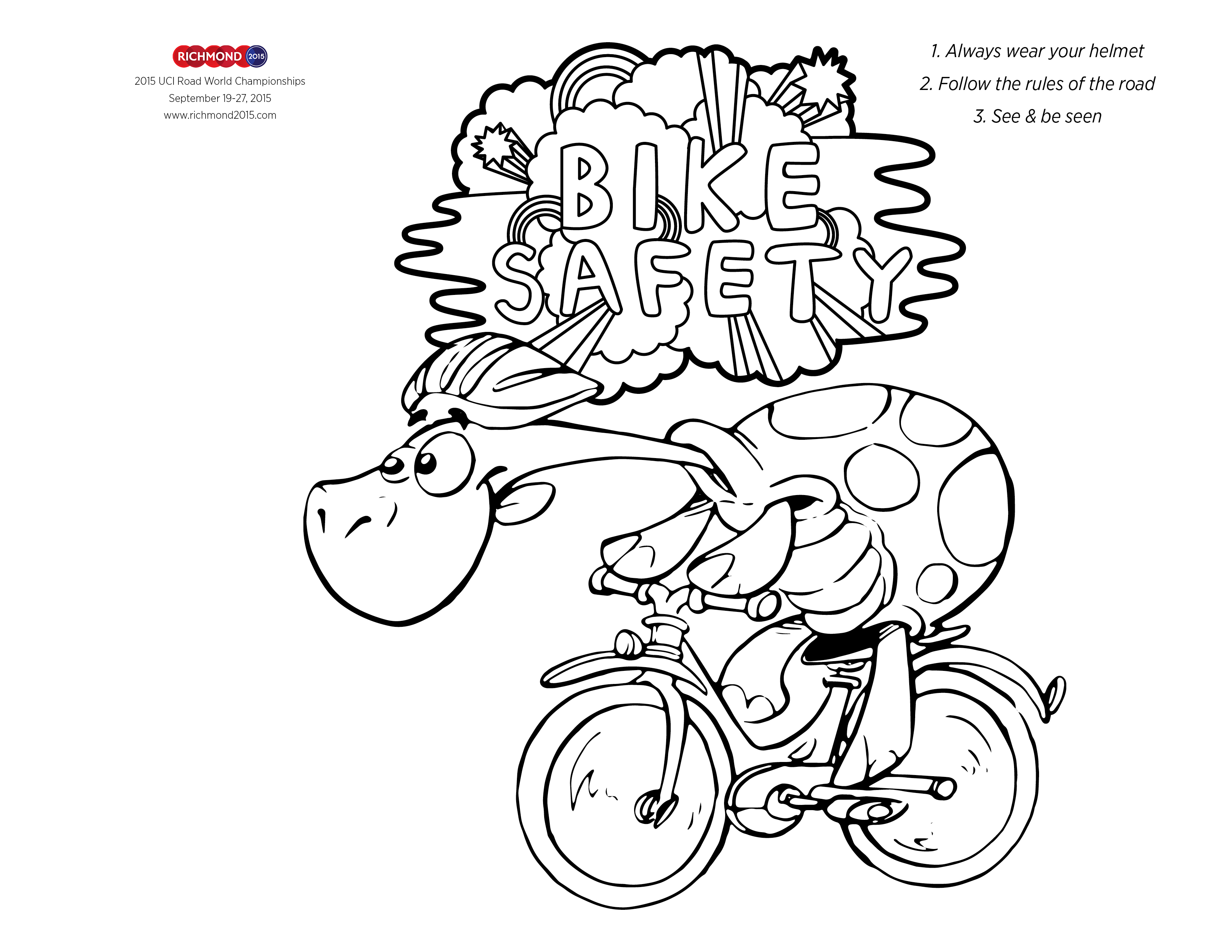 bike safety coloring pages