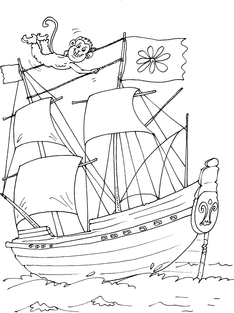 Coloring page: Boat / Ship (Transportation) #137480 - Free Printable Coloring Pages