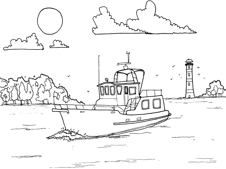Coloring page: Boat / Ship (Transportation) #137482 - Free Printable Coloring Pages