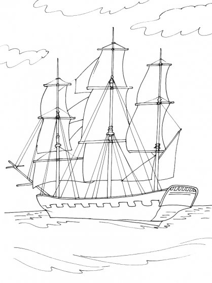 Drawing Boat / Ship #137534 (Transportation) – Printable coloring pages